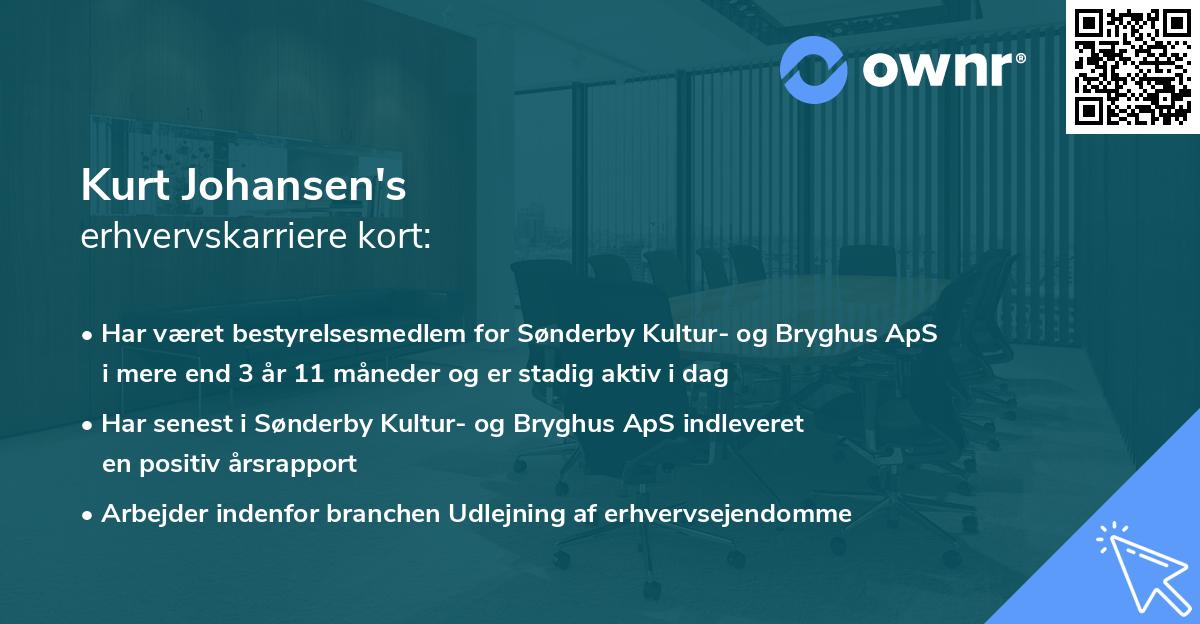 Kurt Johansen's erhvervskarriere kort