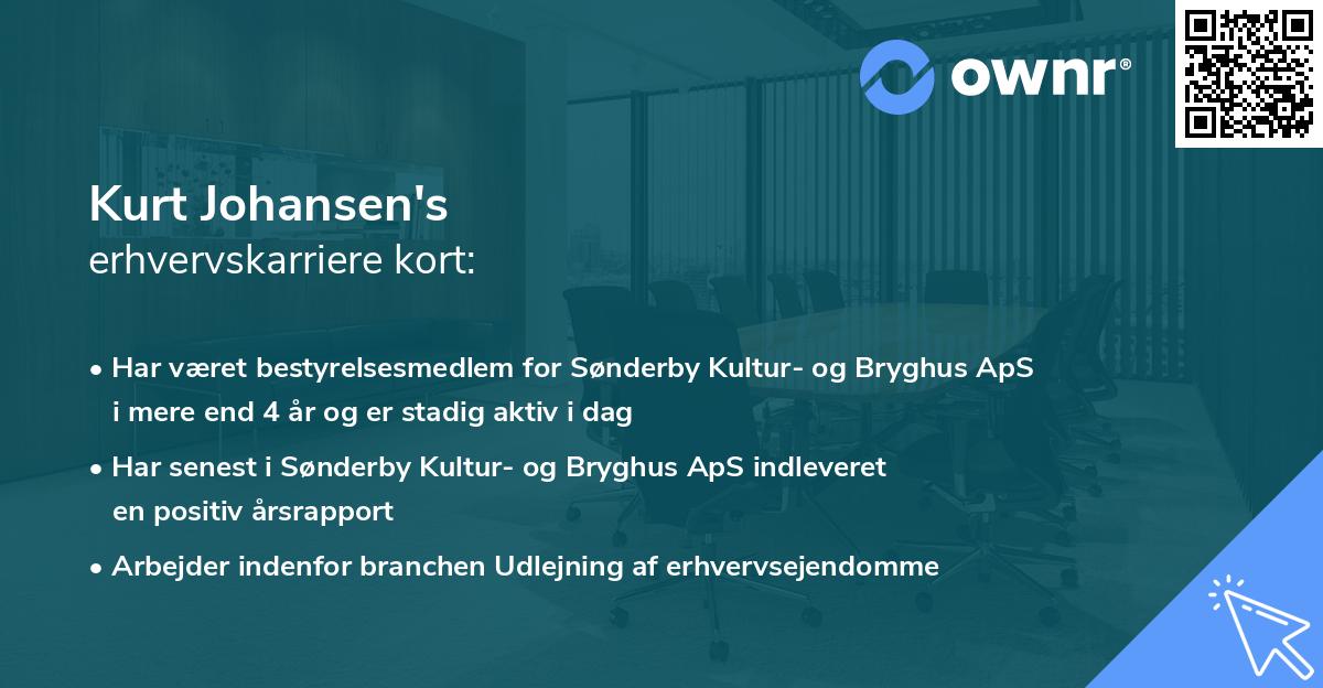 Kurt Johansen's erhvervskarriere kort