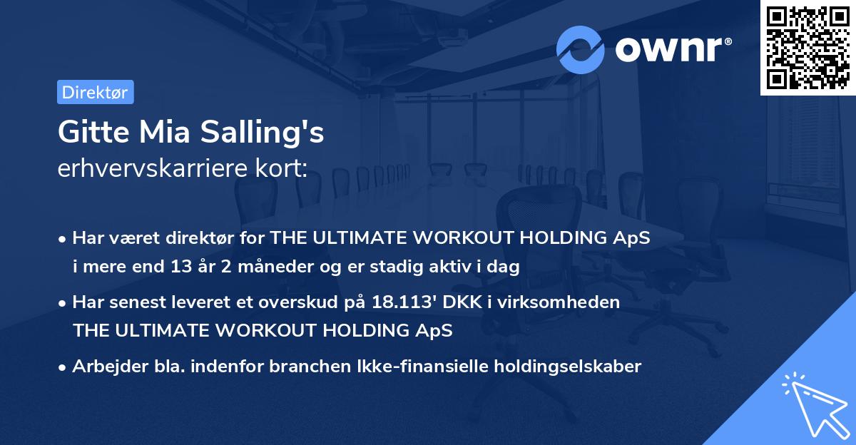 Gitte Mia Salling's erhvervskarriere kort