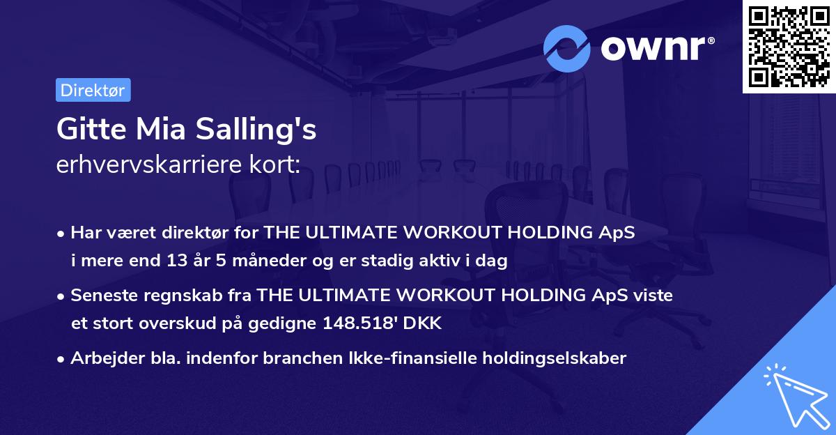 Gitte Mia Salling's erhvervskarriere kort