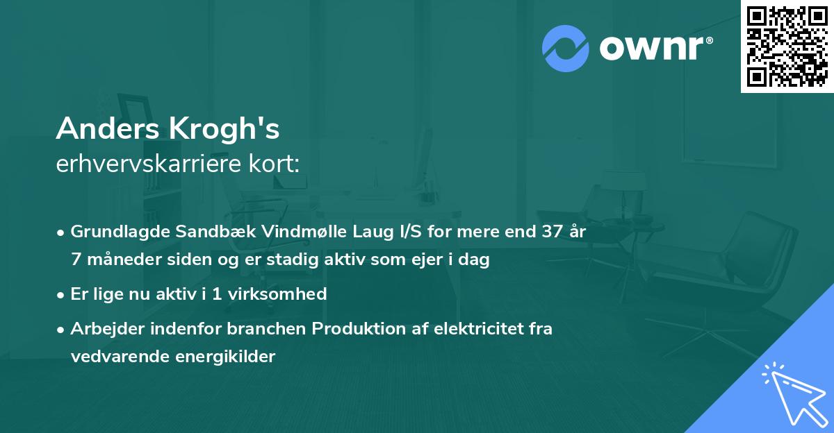 Anders Krogh's erhvervskarriere kort