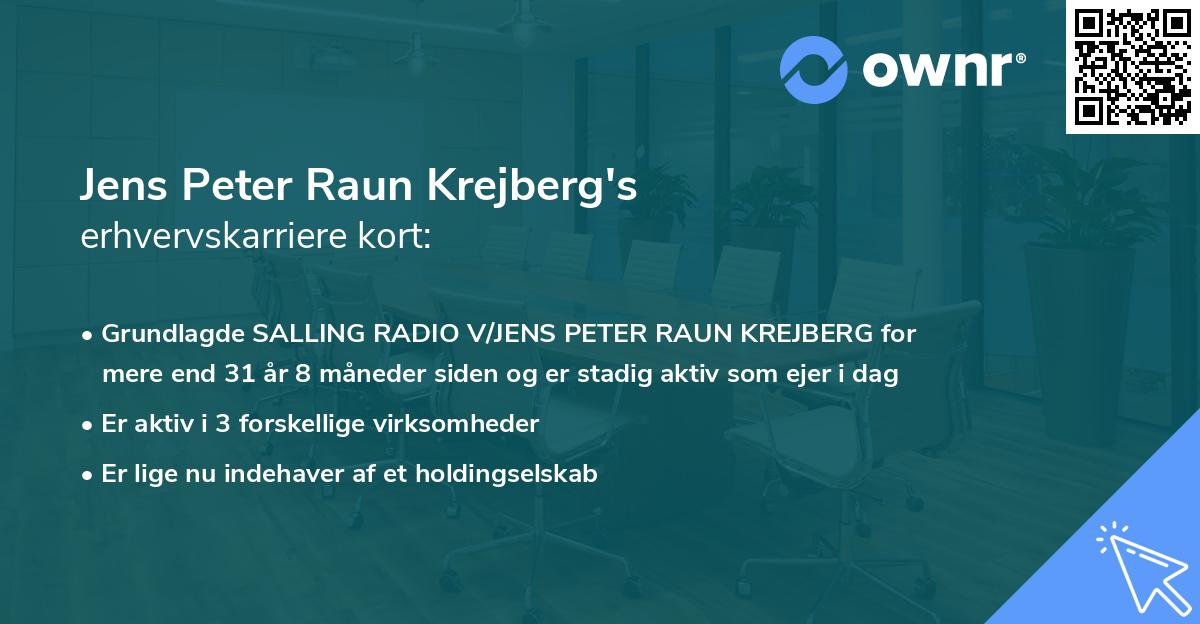 Jens Peter Raun Krejberg's erhvervskarriere kort