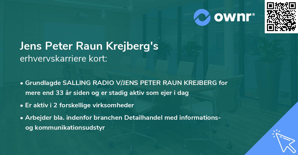 Jens Peter Raun Krejberg's erhvervskarriere kort