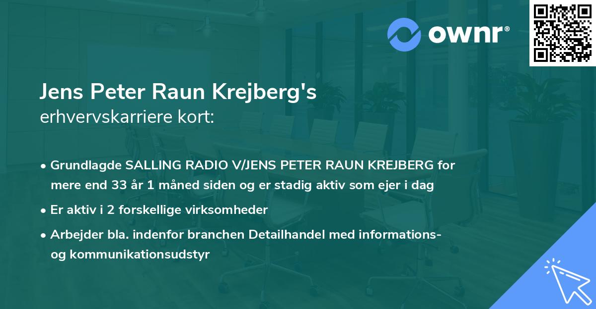 Jens Peter Raun Krejberg's erhvervskarriere kort
