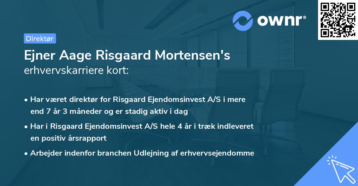 Ejner Aage Risgaard Mortensen's erhvervskarriere kort