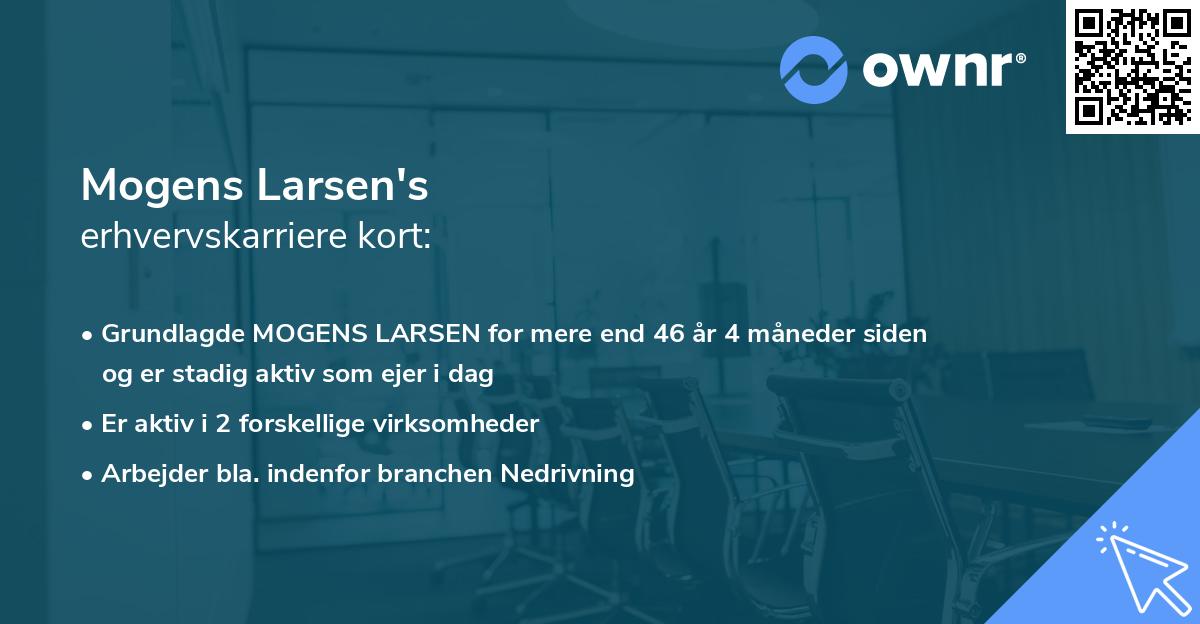 Mogens Larsen's erhvervskarriere kort