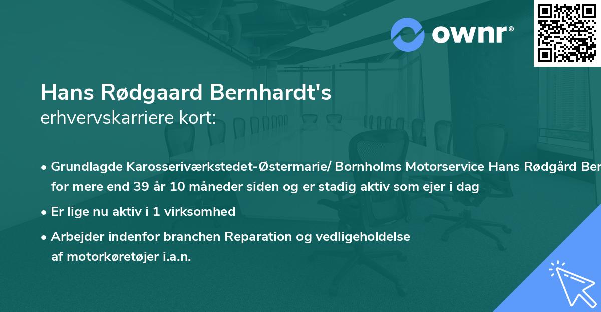 Hans Rødgaard Bernhardt's erhvervskarriere kort