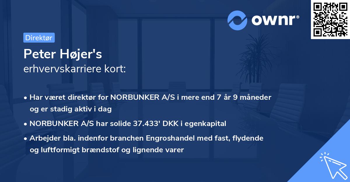 Peter Højer's erhvervskarriere kort