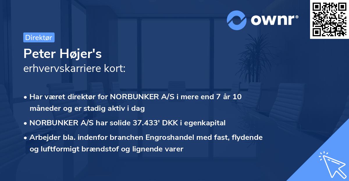 Peter Højer's erhvervskarriere kort