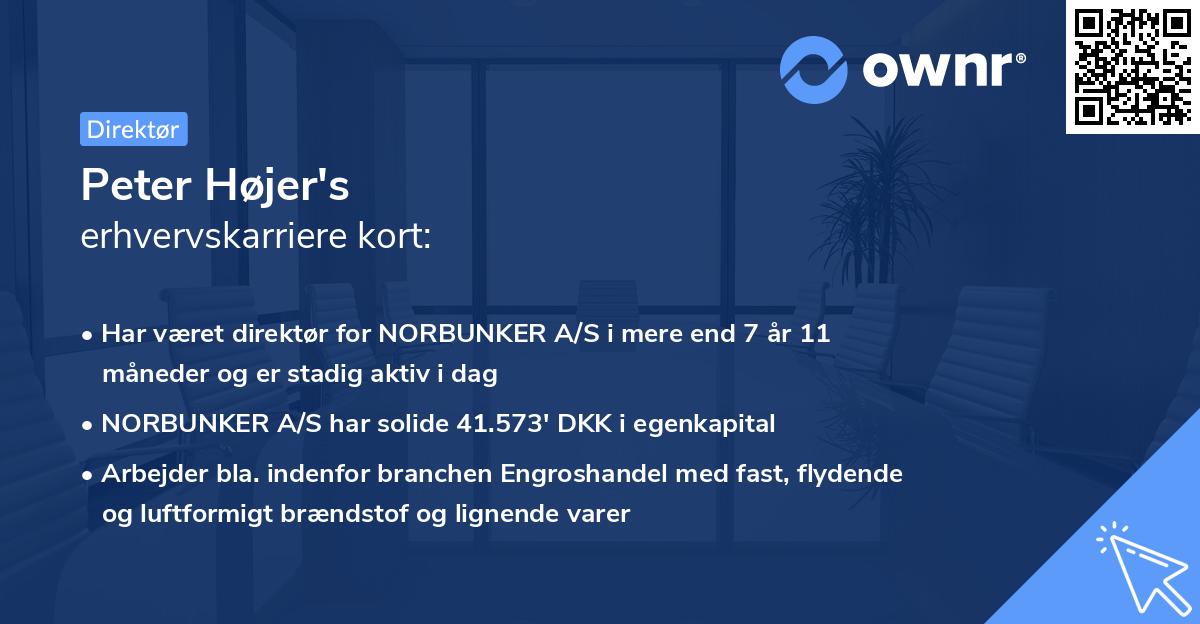 Peter Højer's erhvervskarriere kort