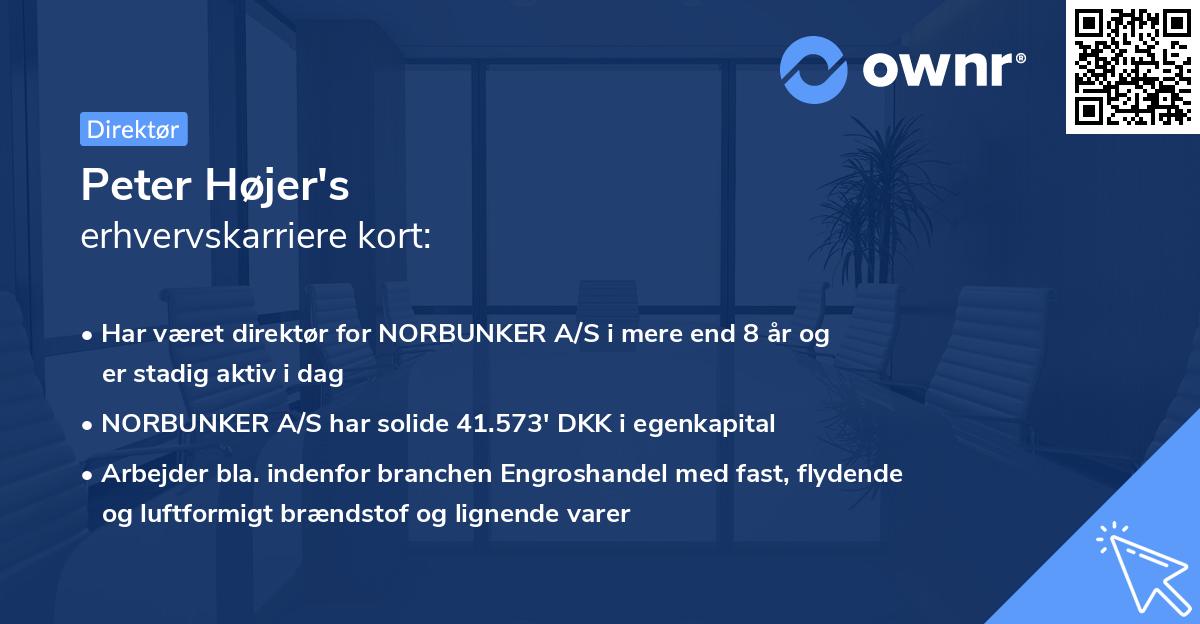 Peter Højer's erhvervskarriere kort
