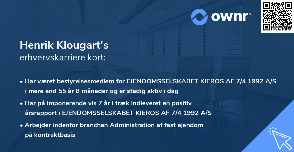 Henrik Klougart's erhvervskarriere kort