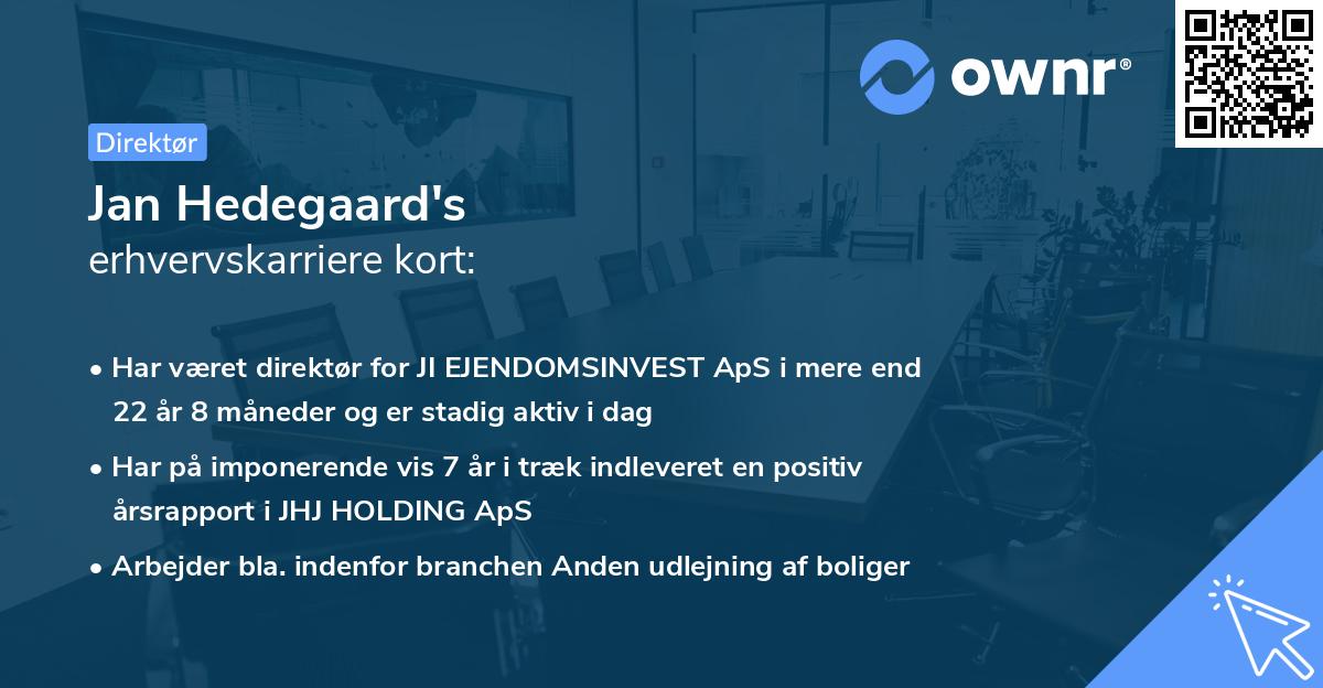 Jan Hedegaard's erhvervskarriere kort
