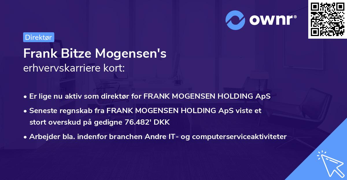 Frank Bitze Mogensen's erhvervskarriere kort