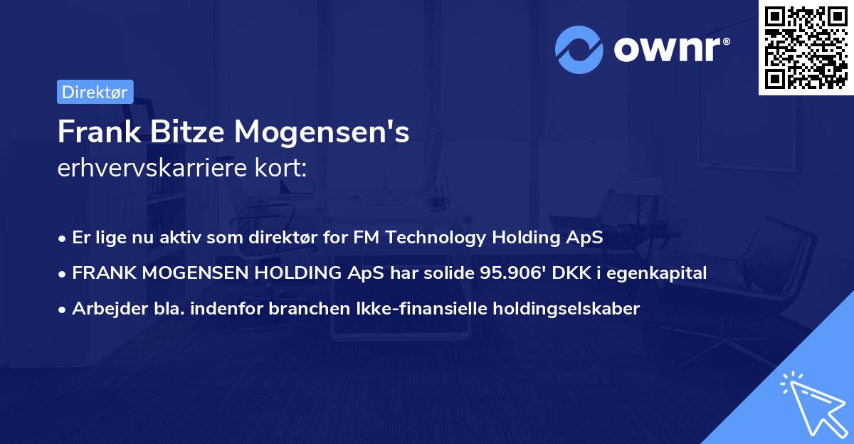 Frank Bitze Mogensen's erhvervskarriere kort