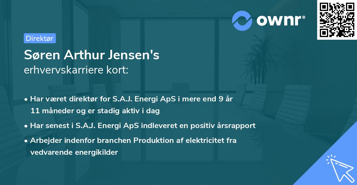 Søren Arthur Jensen's erhvervskarriere kort