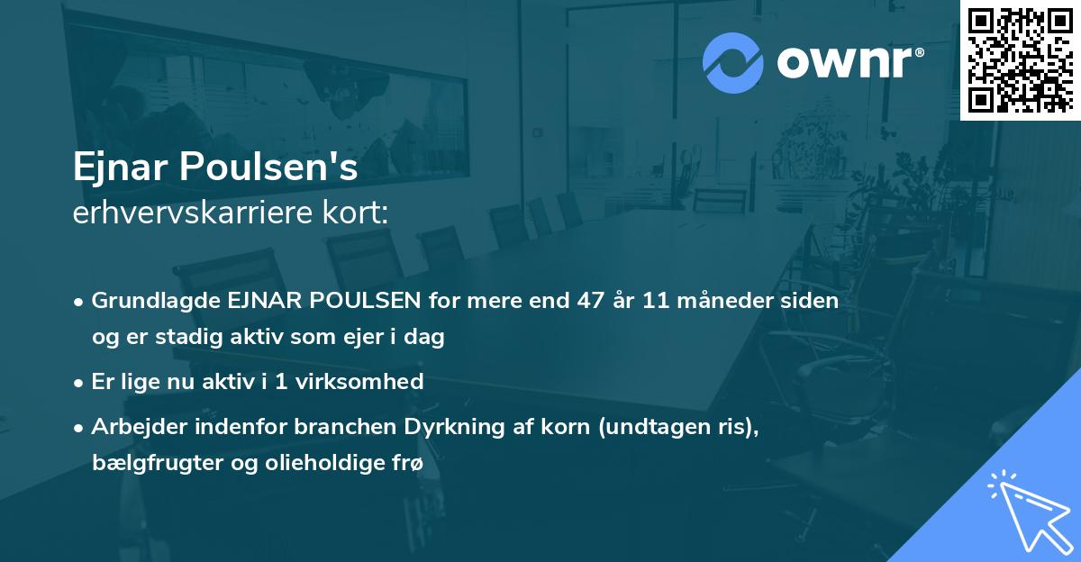 Ejnar Poulsen's erhvervskarriere kort