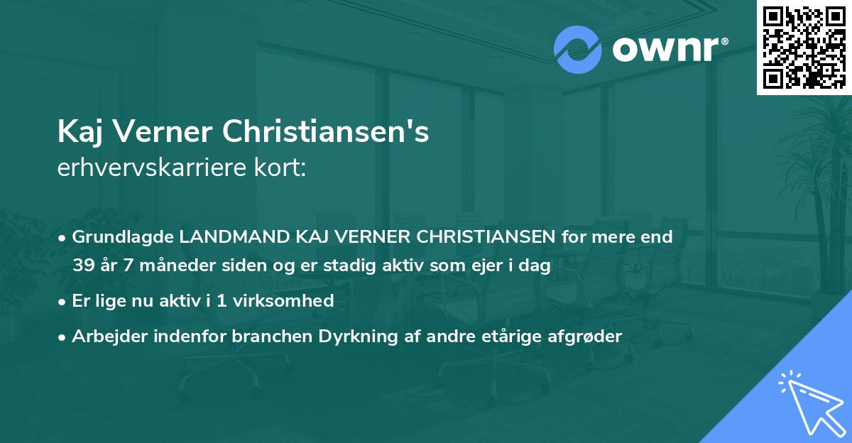 Kaj Verner Christiansen's erhvervskarriere kort