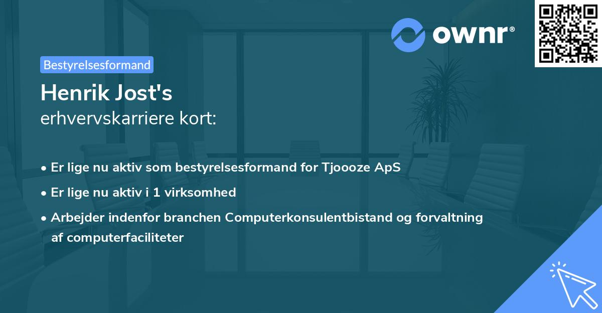 Henrik Jost's erhvervskarriere kort