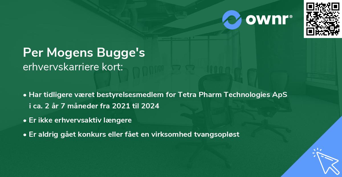 Per Mogens Bugge's erhvervskarriere kort
