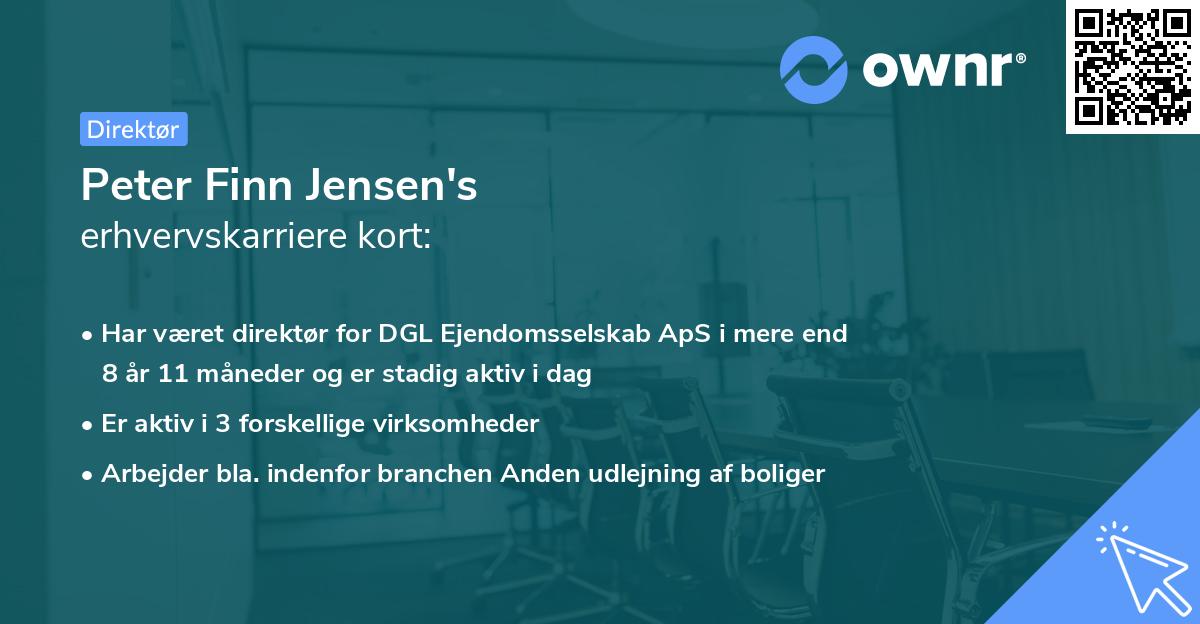 Peter Finn Jensen's erhvervskarriere kort