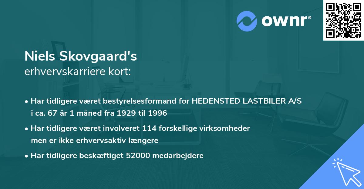 Niels Skovgaard's erhvervskarriere kort