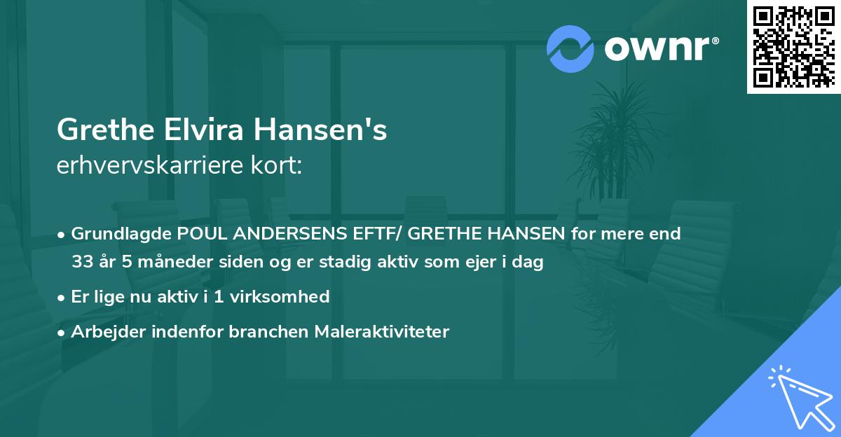 Grethe Elvira Hansen's erhvervskarriere kort