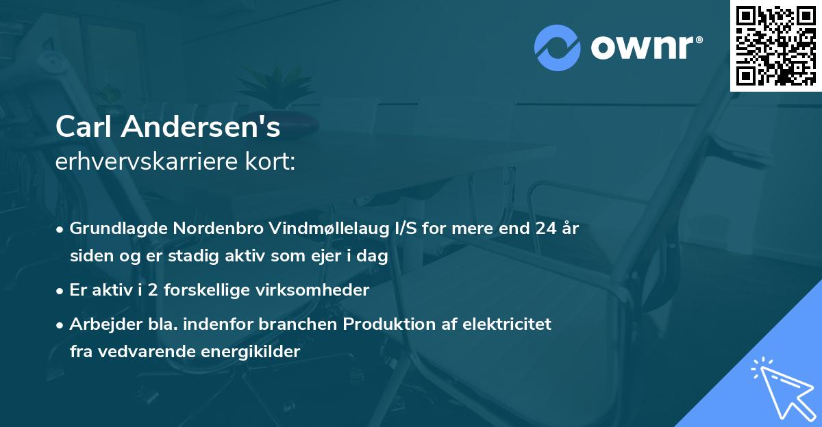 Carl Andersen's erhvervskarriere kort