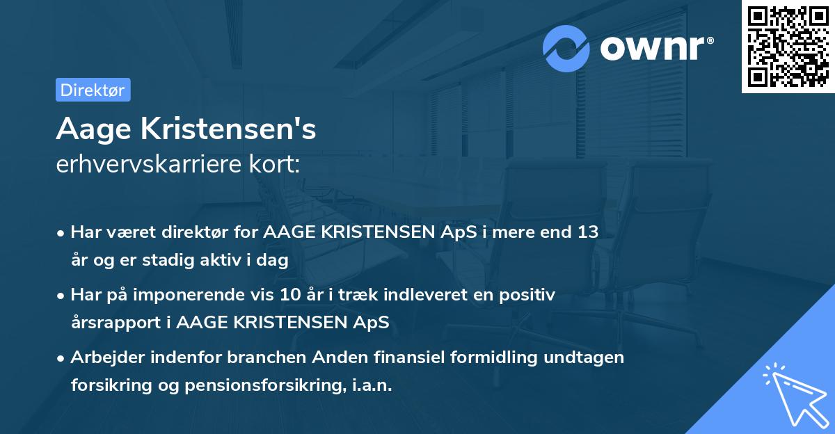 Aage Kristensen's erhvervskarriere kort