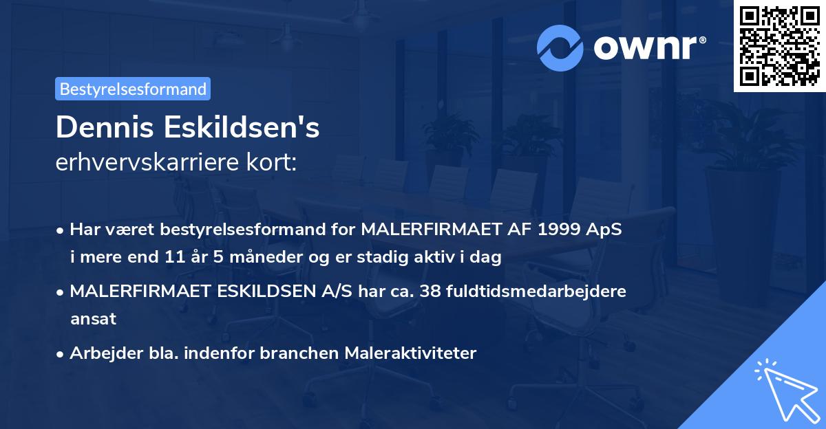 Dennis Eskildsen's erhvervskarriere kort