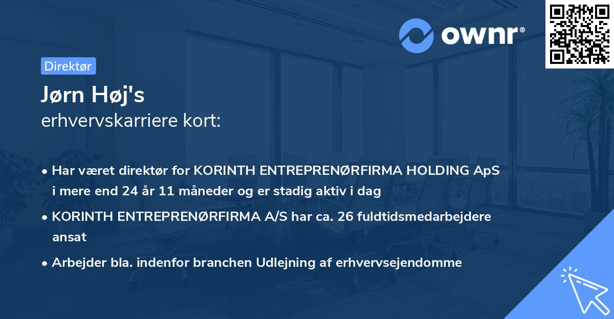 Jørn Høj's erhvervskarriere kort