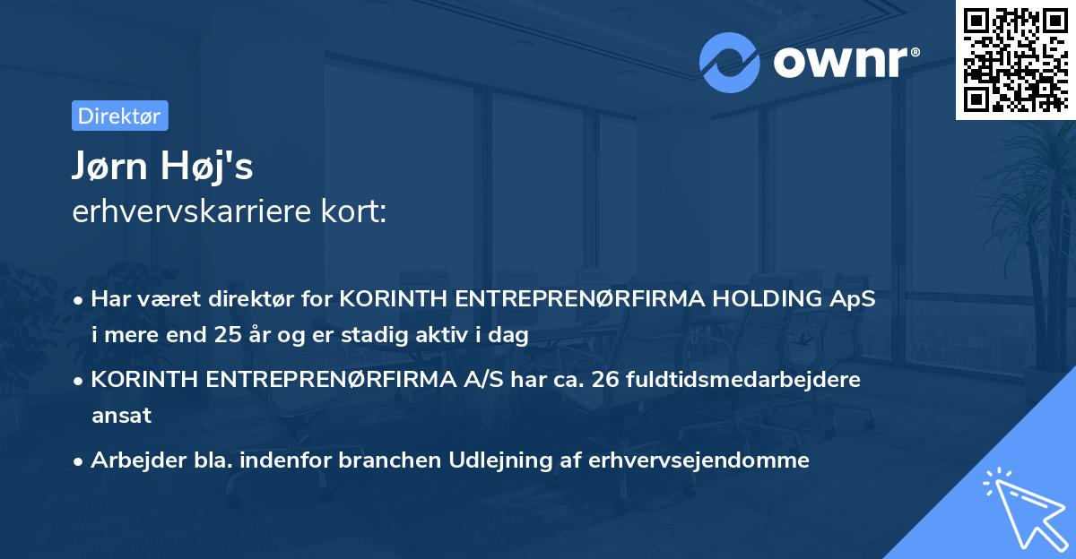 Jørn Høj's erhvervskarriere kort