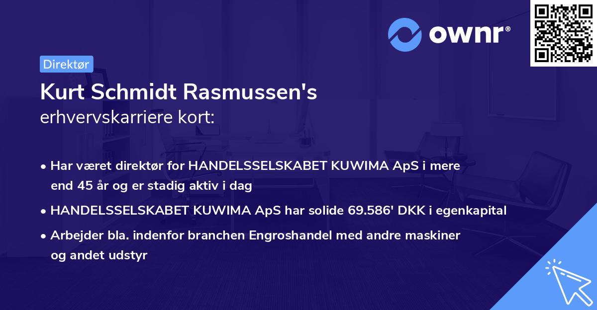 Kurt Schmidt Rasmussen's erhvervskarriere kort