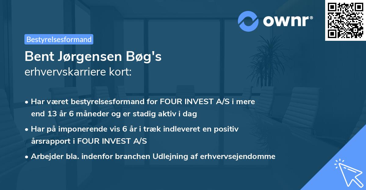 Bent Jørgensen Bøg's erhvervskarriere kort
