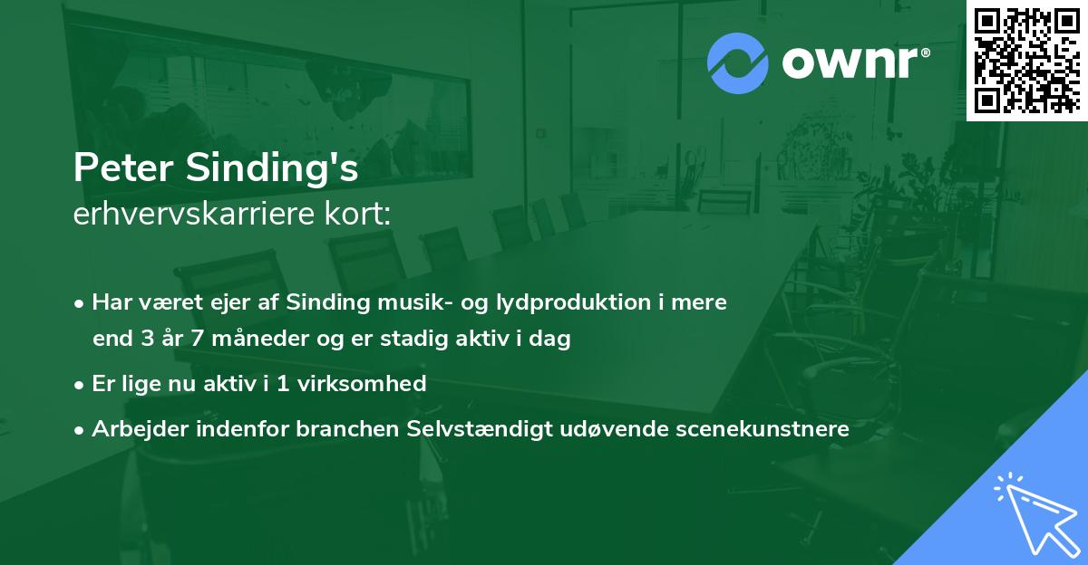 Peter Sinding's erhvervskarriere kort