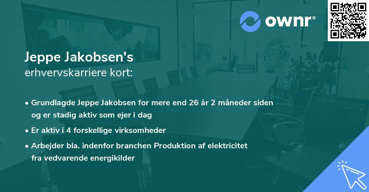 Jeppe Jakobsen's erhvervskarriere kort