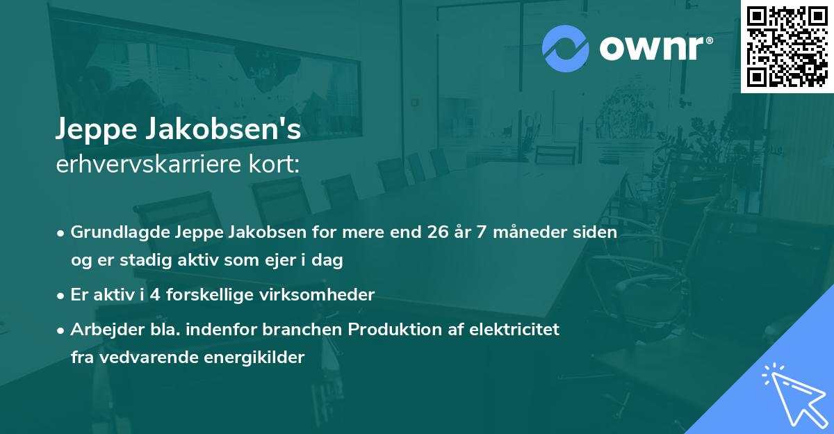 Jeppe Jakobsen's erhvervskarriere kort