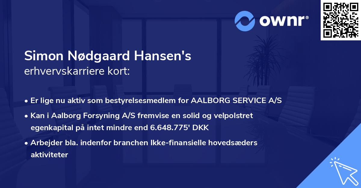 Simon Nødgaard Hansen's erhvervskarriere kort