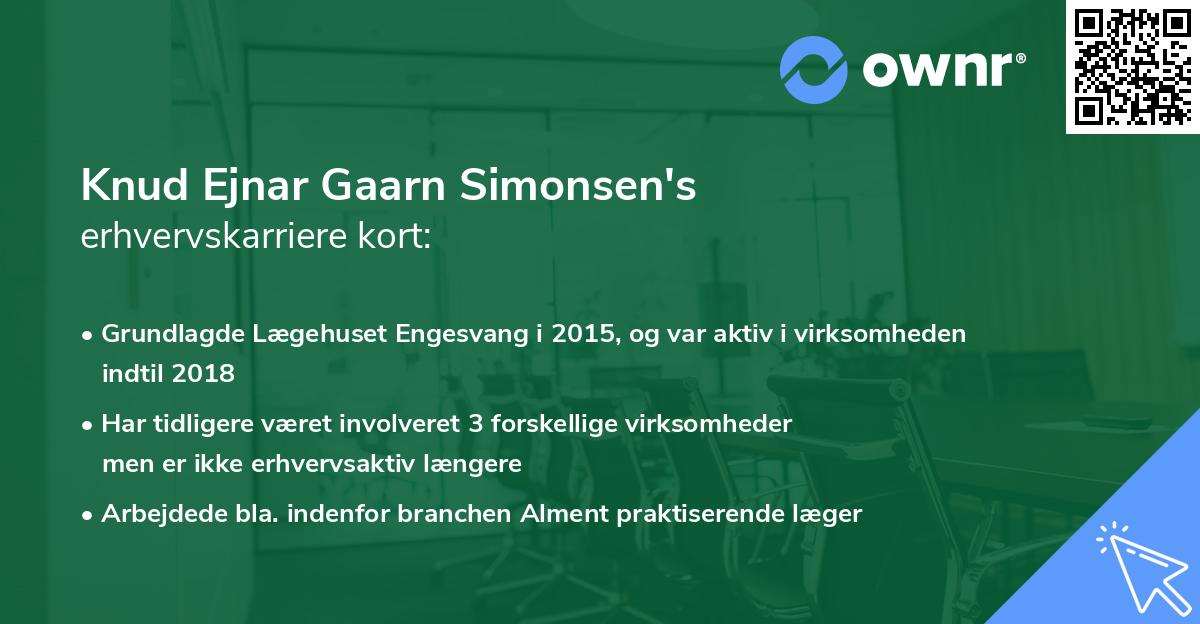 Knud Ejnar Gaarn Simonsen's erhvervskarriere kort