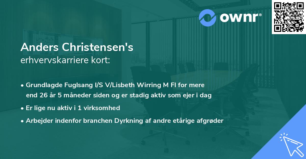 Anders Christensen's erhvervskarriere kort