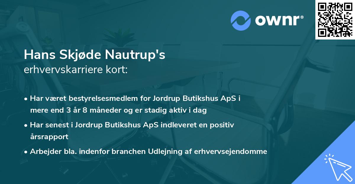 Hans Skjøde Nautrup's erhvervskarriere kort