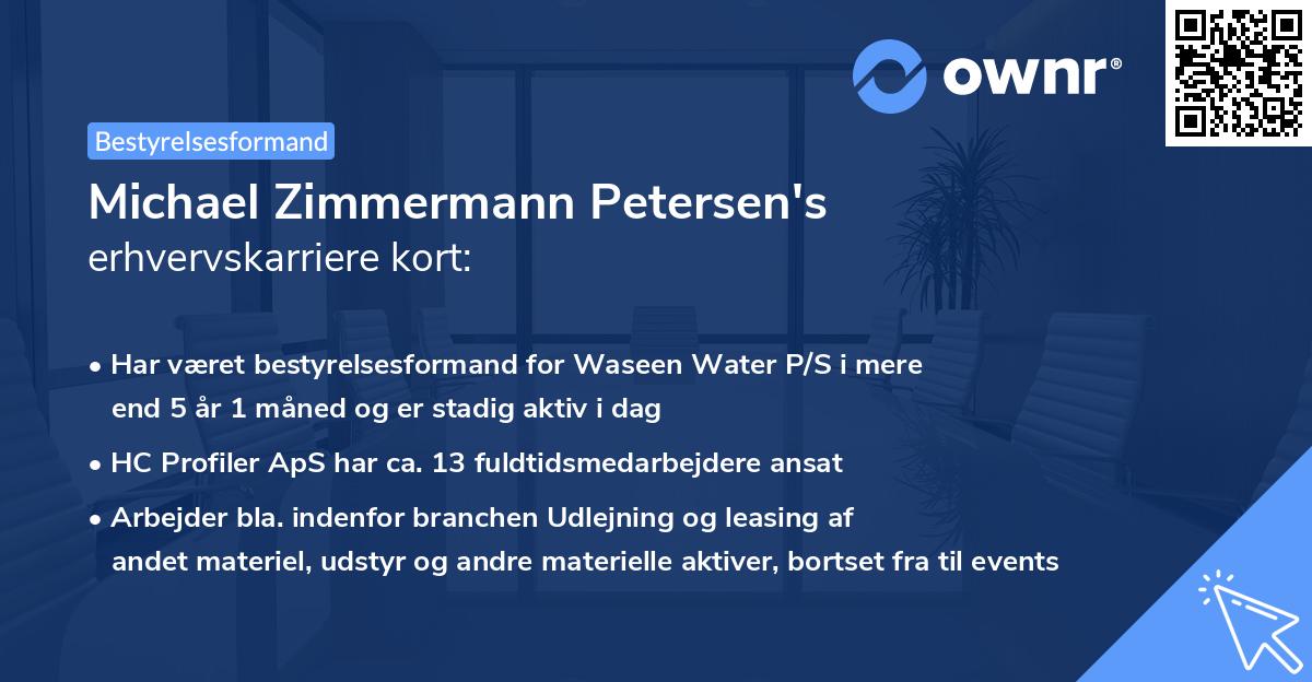 Michael Zimmermann Petersen's erhvervskarriere kort