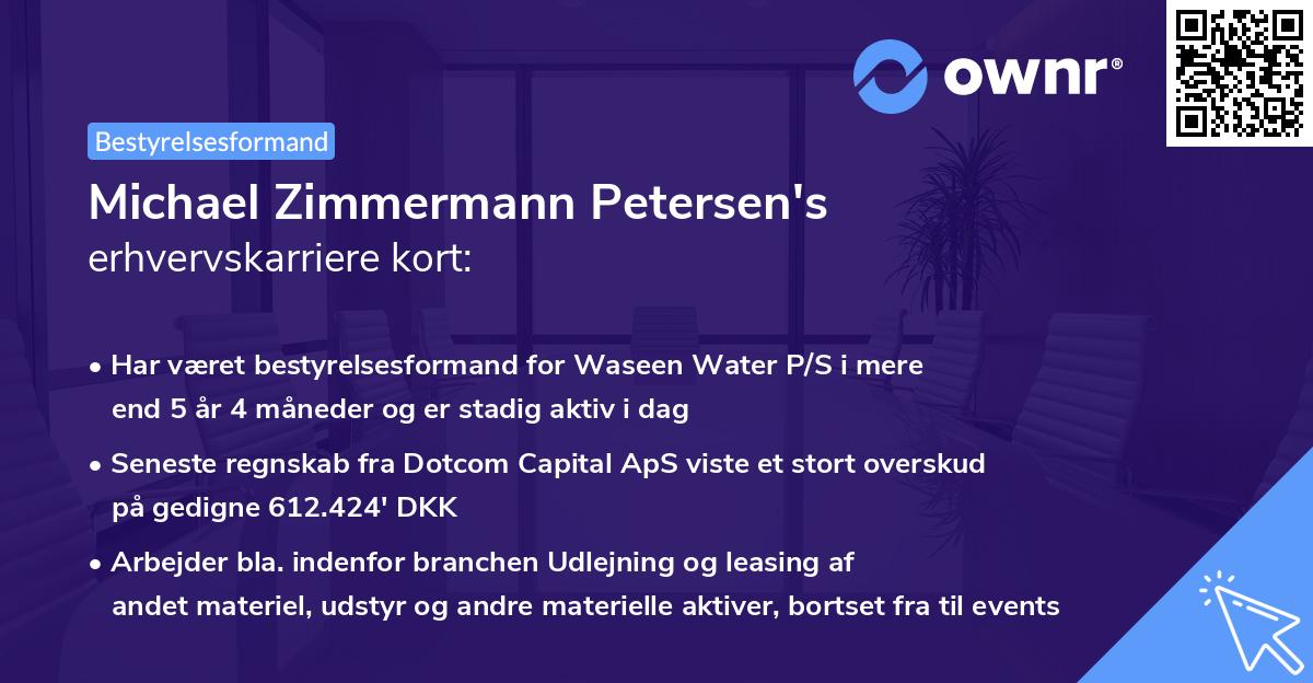 Michael Zimmermann Petersen's erhvervskarriere kort