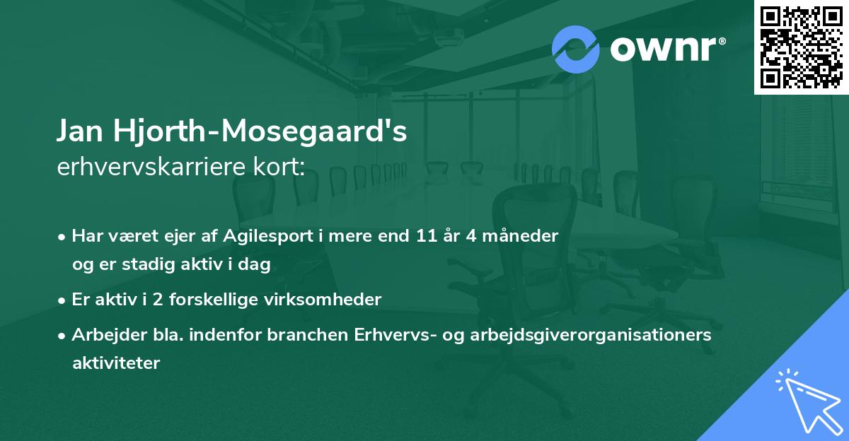 Jan Hjorth-Mosegaard's erhvervskarriere kort