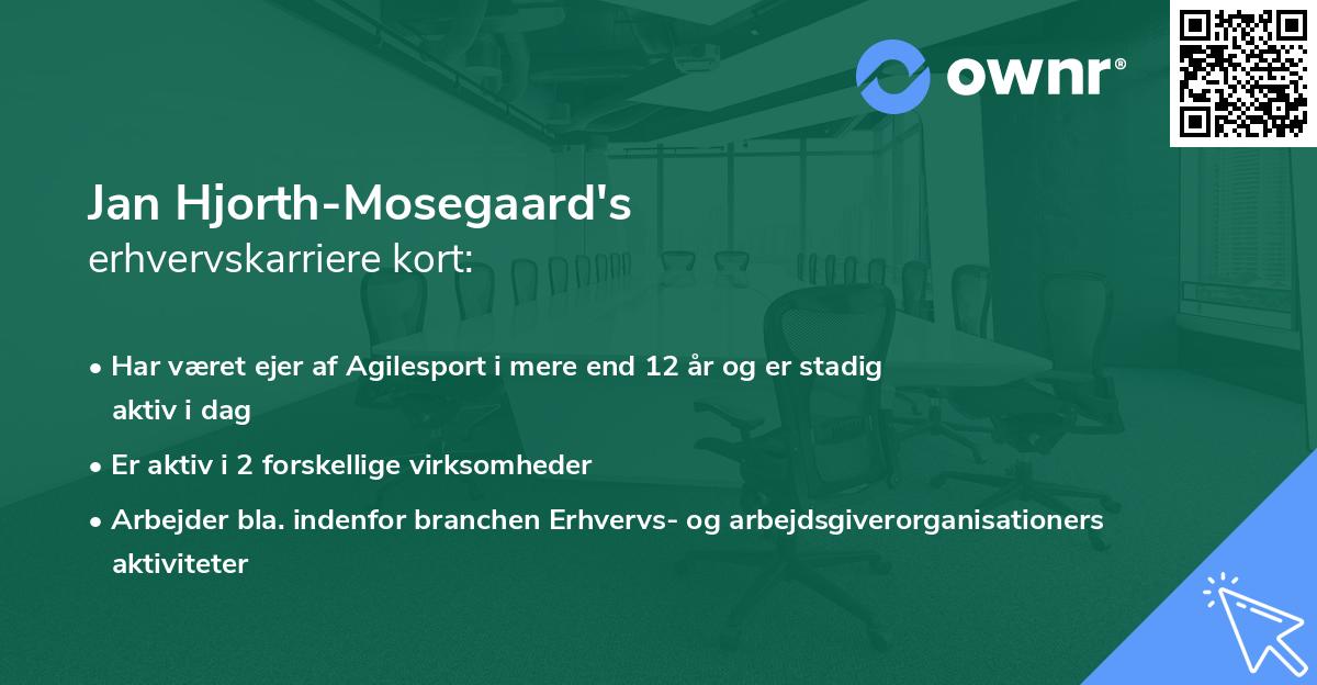 Jan Hjorth-Mosegaard's erhvervskarriere kort