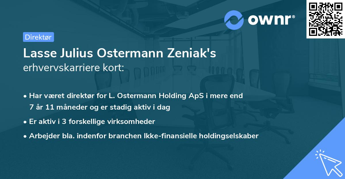 Lasse Julius Ostermann Zeniak's erhvervskarriere kort