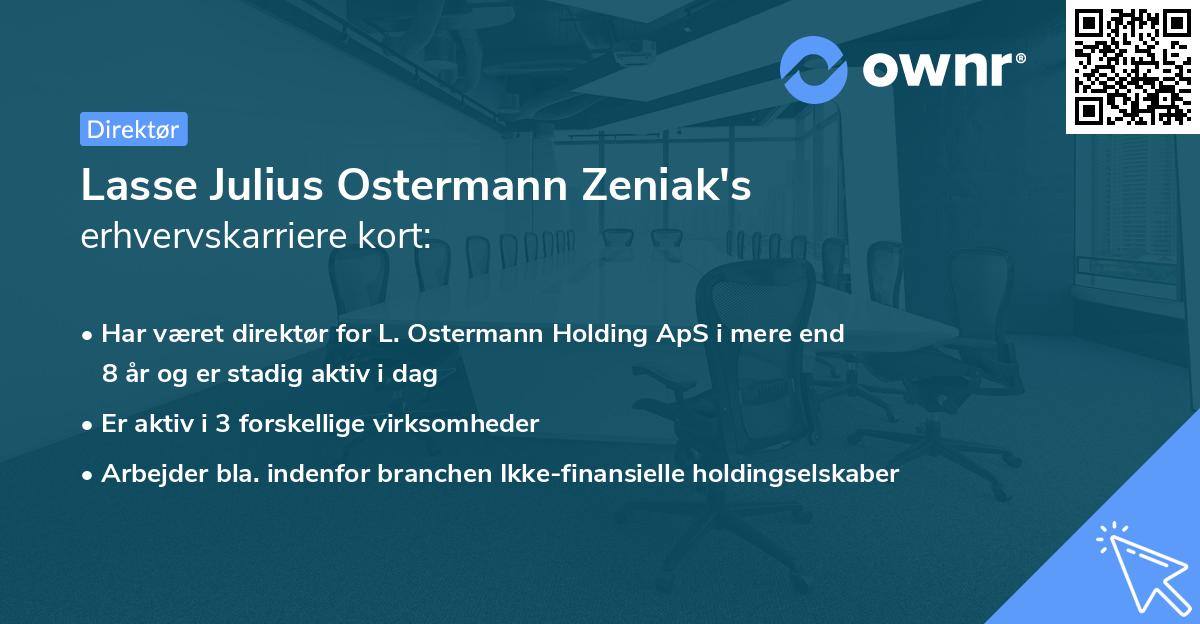 Lasse Julius Ostermann Zeniak's erhvervskarriere kort