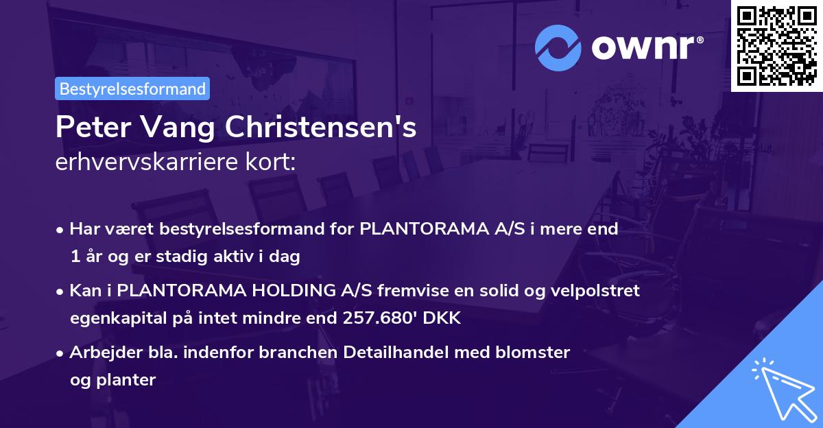 Peter Vang Christensen's erhvervskarriere kort