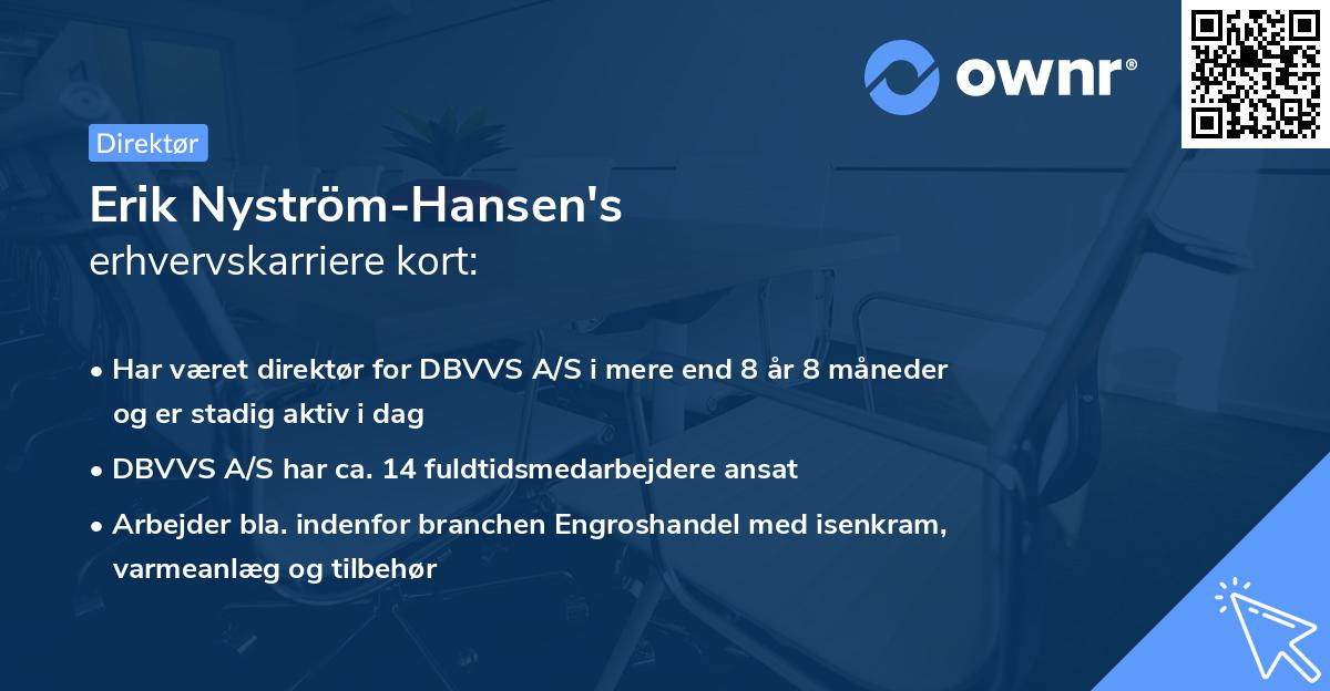 Erik Nyström-Hansen's erhvervskarriere kort