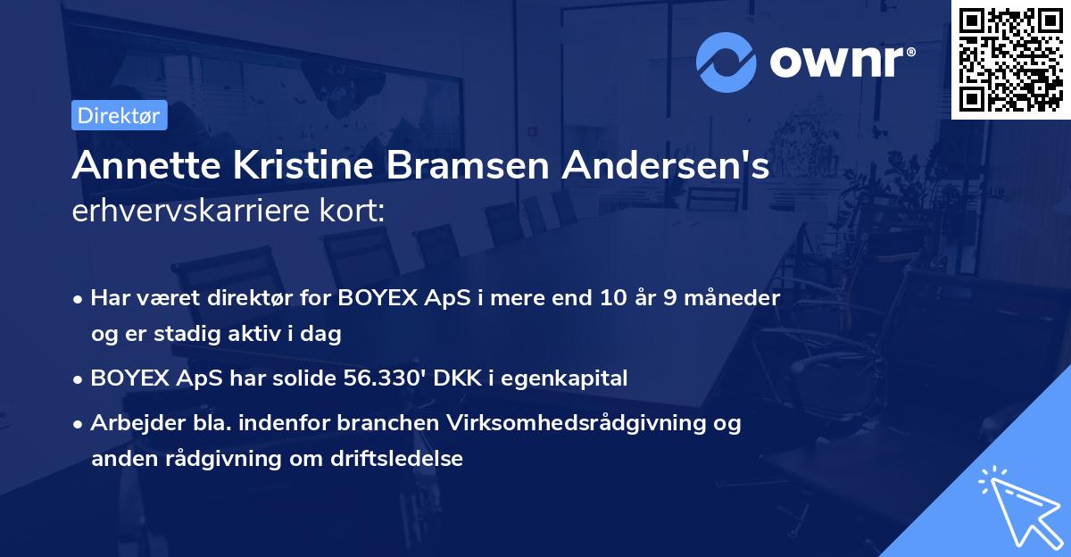 Annette Kristine Bramsen Andersen's erhvervskarriere kort